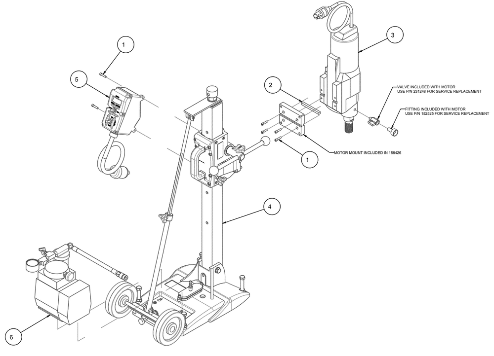 Section 02 Diagram and Parts List for 158425  MK Diamond Drill